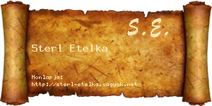 Sterl Etelka névjegykártya